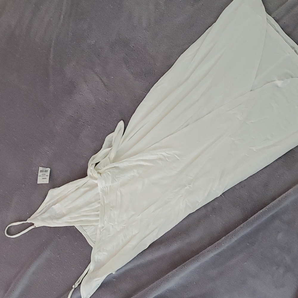 Sample piece all white wrap dress